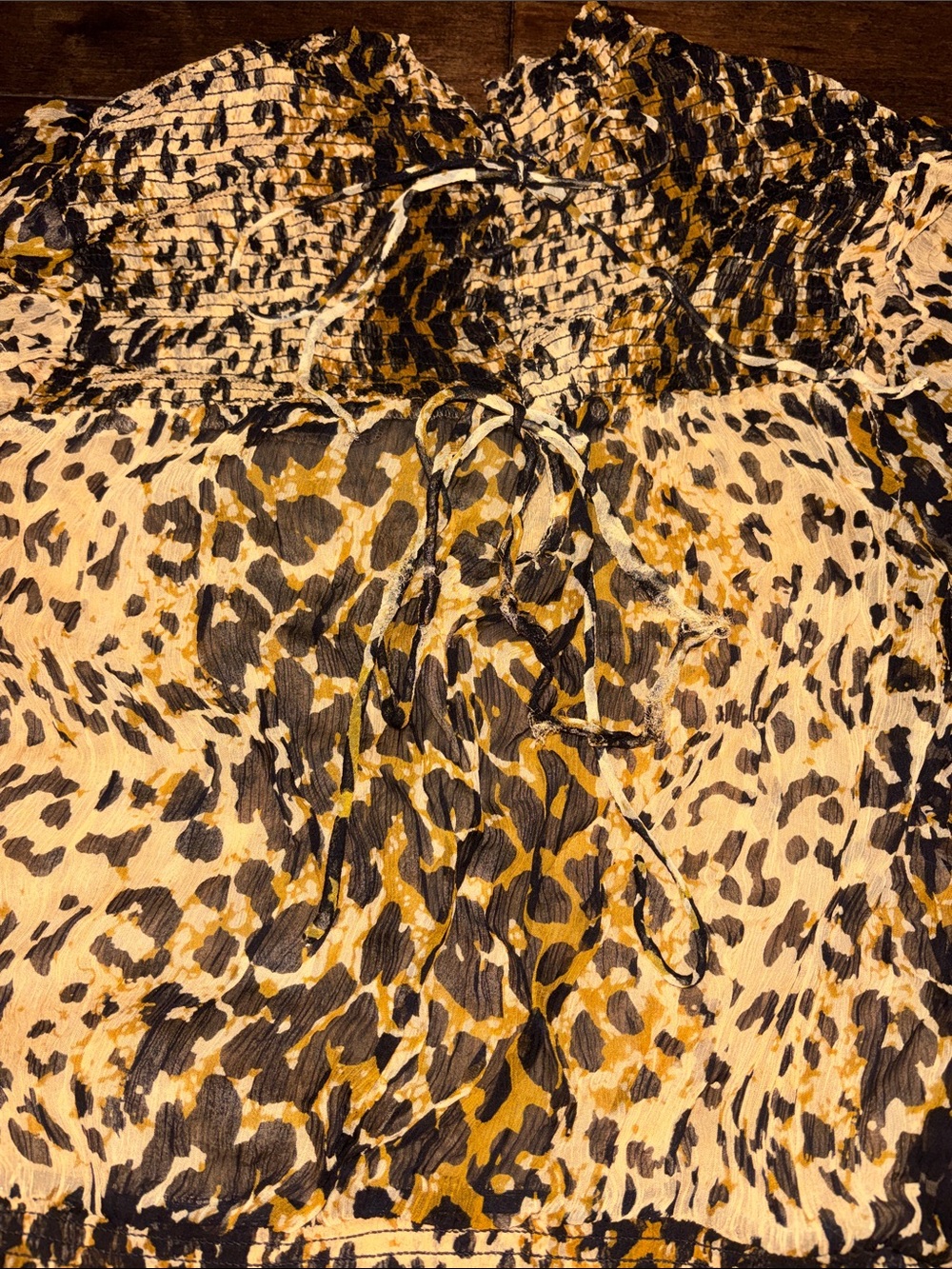 Free People Roma Leopard Animal Print Ruffle Blouse - Picture 11 of 15